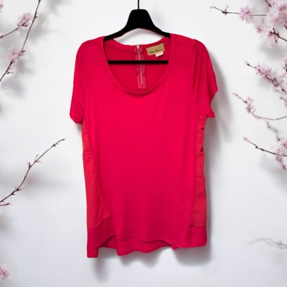 Ella Samani Short Sleeve, Zipper Back Top, Size: 1X
